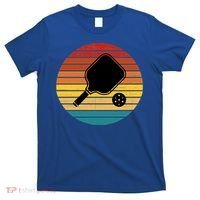 Funny Pickleball Retro Sunset Gift T-Shirt thumb 0
