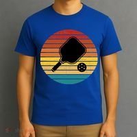 Funny Pickleball Retro Sunset Gift T-Shirt thumb 3