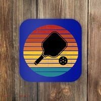 Funny Pickleball Retro Sunset Gift Coaster thumb 0