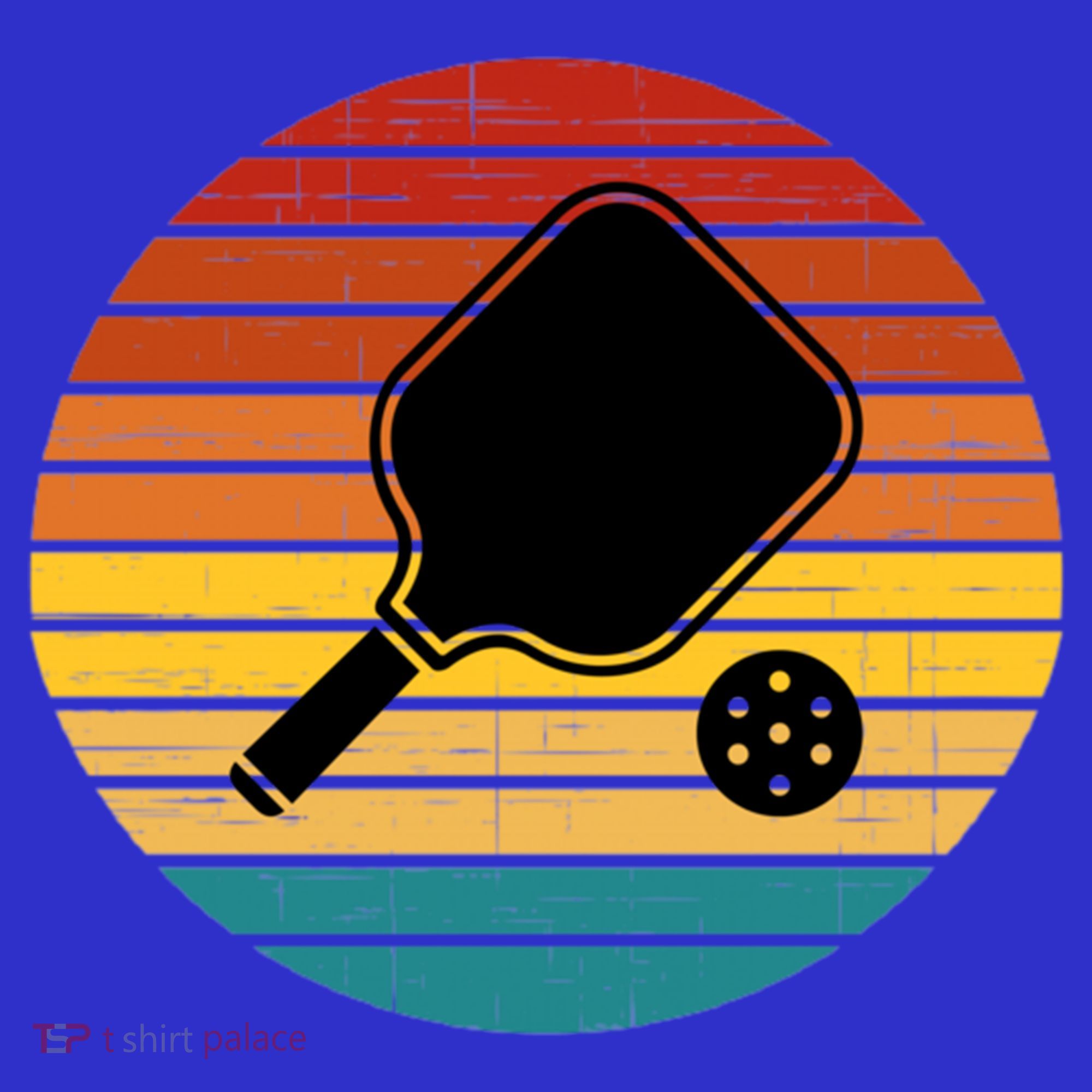 Funny Pickleball Retro Sunset Gift Coaster