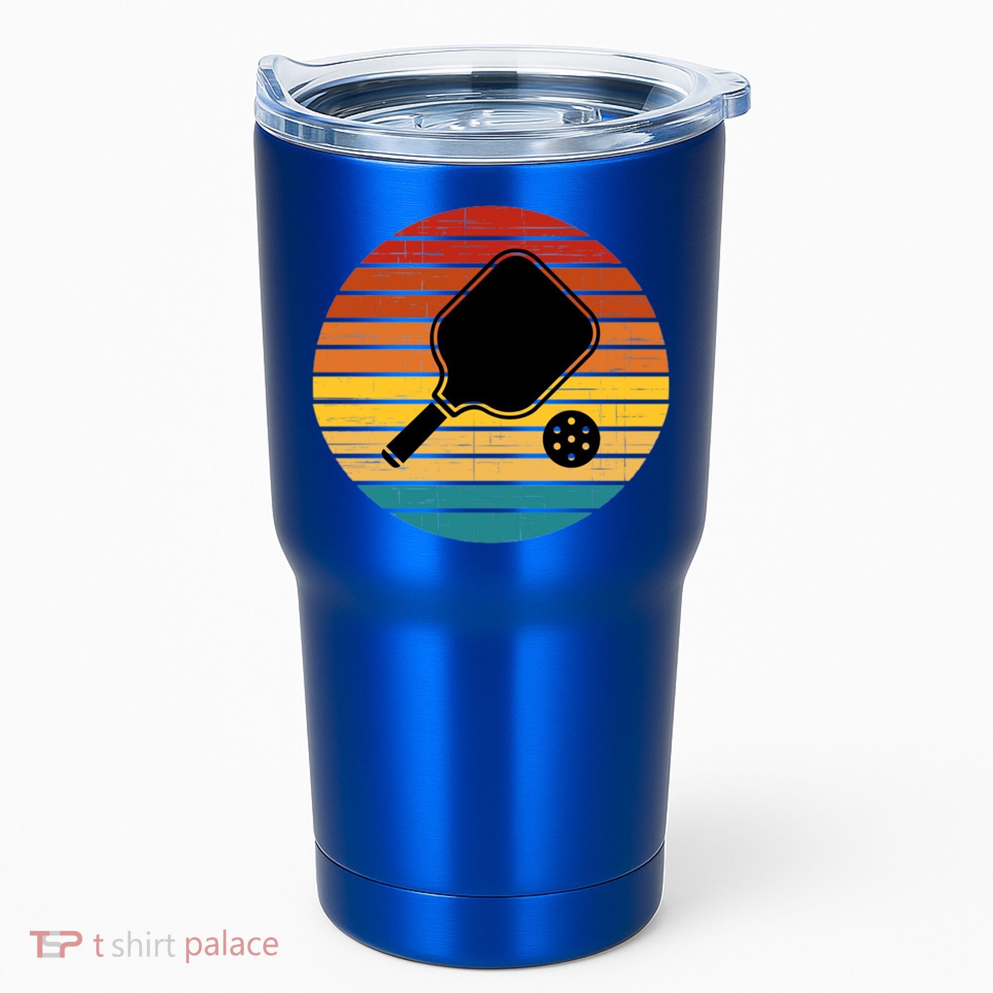 Funny Pickleball Retro Sunset Gift Tumbler