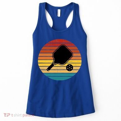 Funny Pickleball Retro Sunset Gift Women's Tank Top