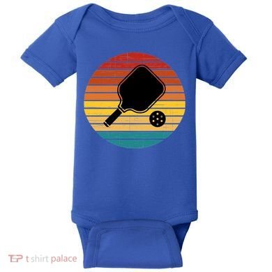 Funny Pickleball Retro Sunset Gift Baby Bodysuit