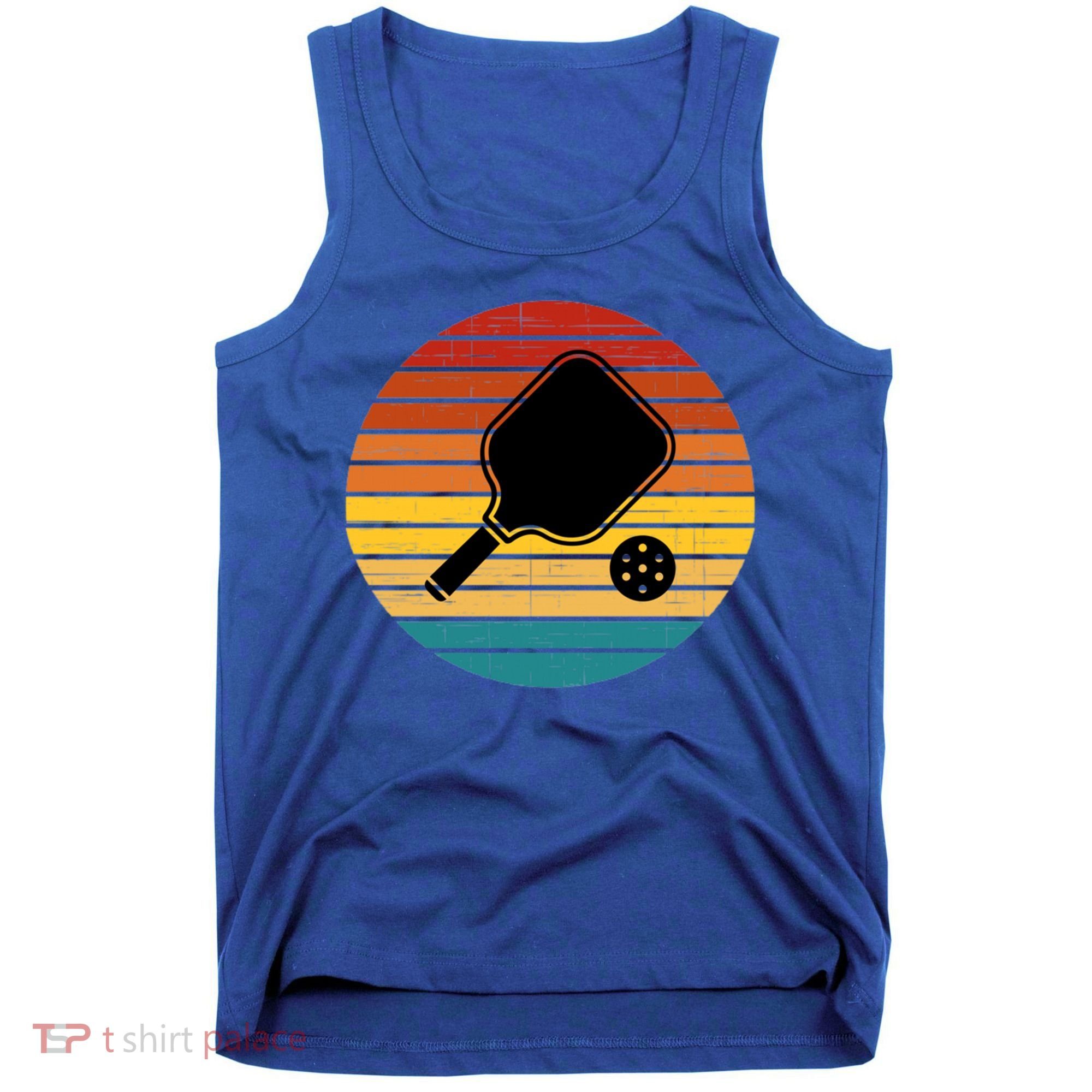 Funny Pickleball Retro Sunset Gift Tank Top