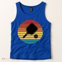Funny Pickleball Retro Sunset Gift Tank Top thumb 2