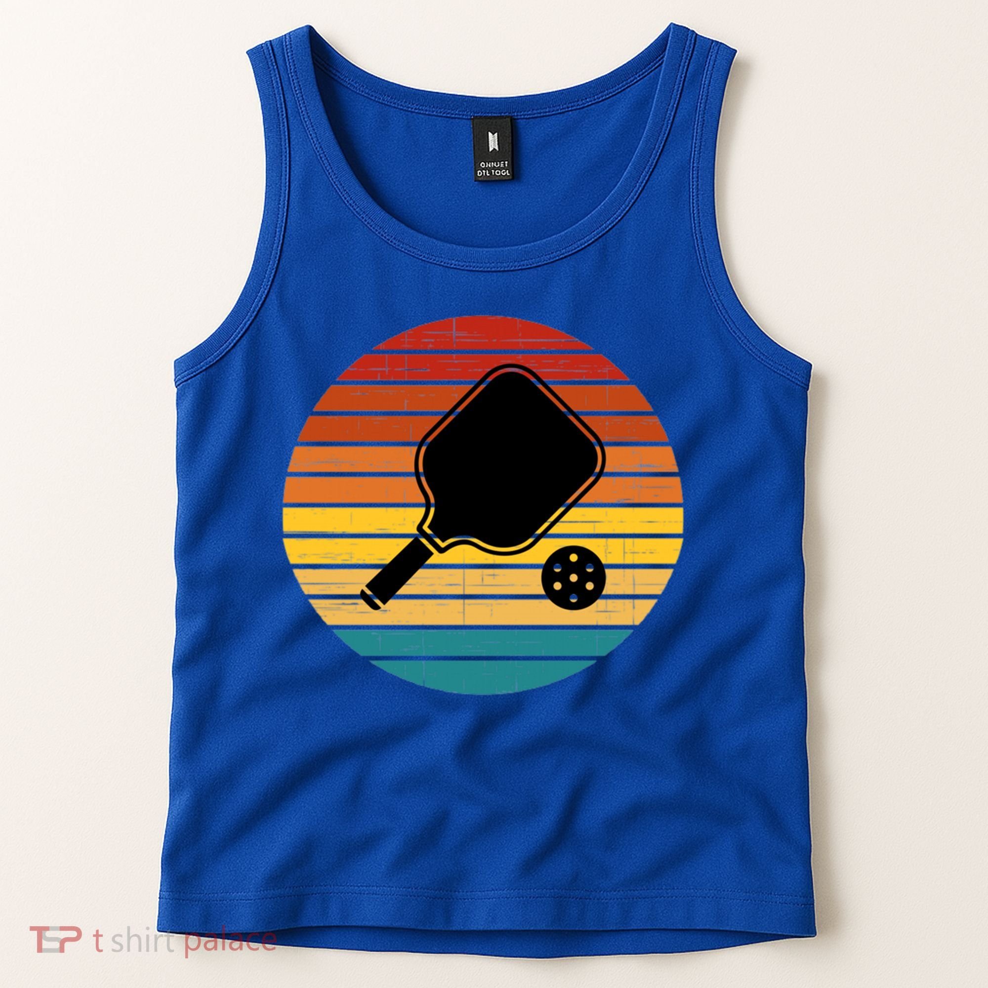 Funny Pickleball Retro Sunset Gift Tank Top