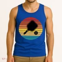 Funny Pickleball Retro Sunset Gift Tank Top thumb 3