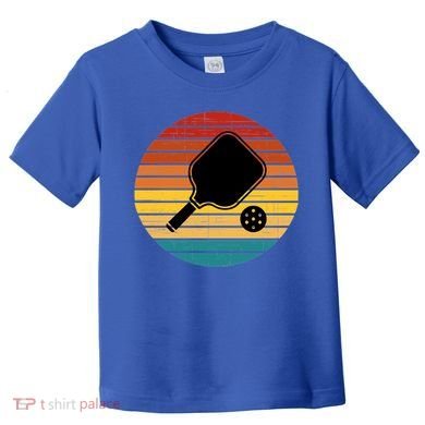 Funny Pickleball Retro Sunset Gift Toddler T-Shirt