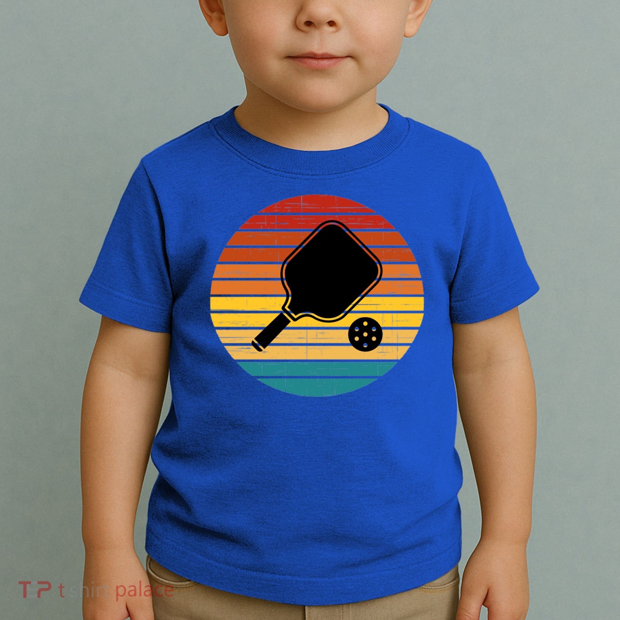 Funny Pickleball Retro Sunset Gift Toddler T-Shirt