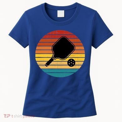 Funny Pickleball Retro Sunset Gift Women's T-Shirt