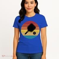 Funny Pickleball Retro Sunset Gift Women's T-Shirt thumb 4