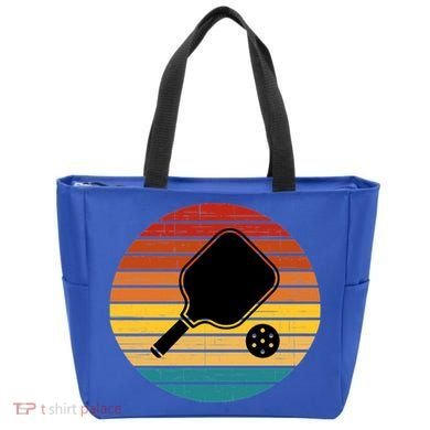 Funny Pickleball Retro Sunset Gift Tote Bag
