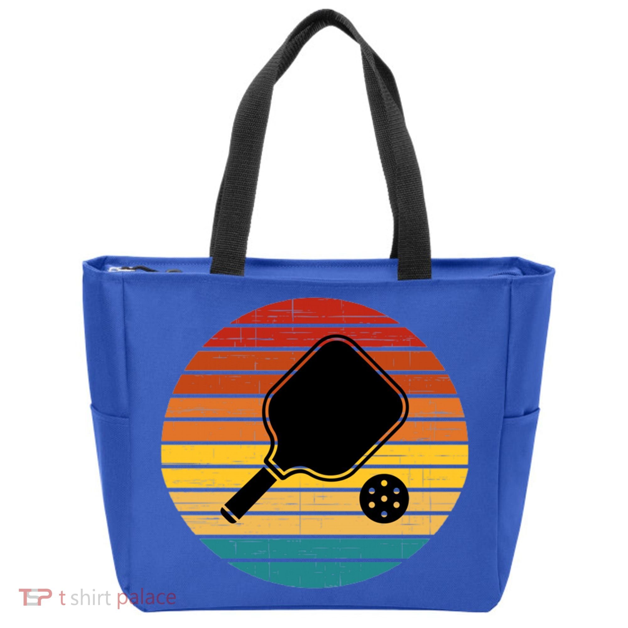 Funny Pickleball Retro Sunset Gift Tote Bag