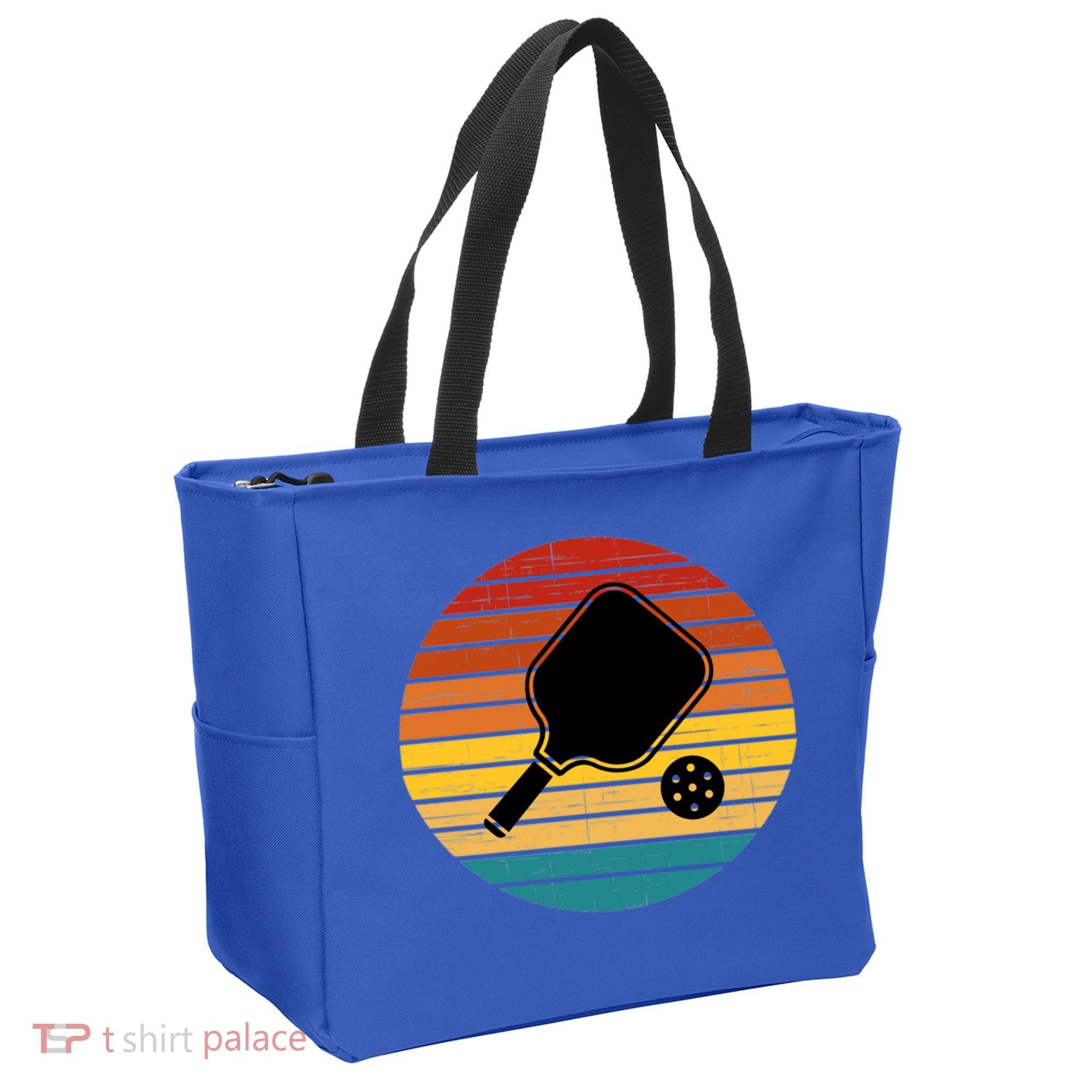 Funny Pickleball Retro Sunset Gift Tote Bag