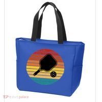 Funny Pickleball Retro Sunset Gift Tote Bag thumb 3