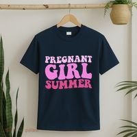 Funny Pregnancy Reveal Pregnant Girl Summer Baby Shower T-Shirt thumb 2
