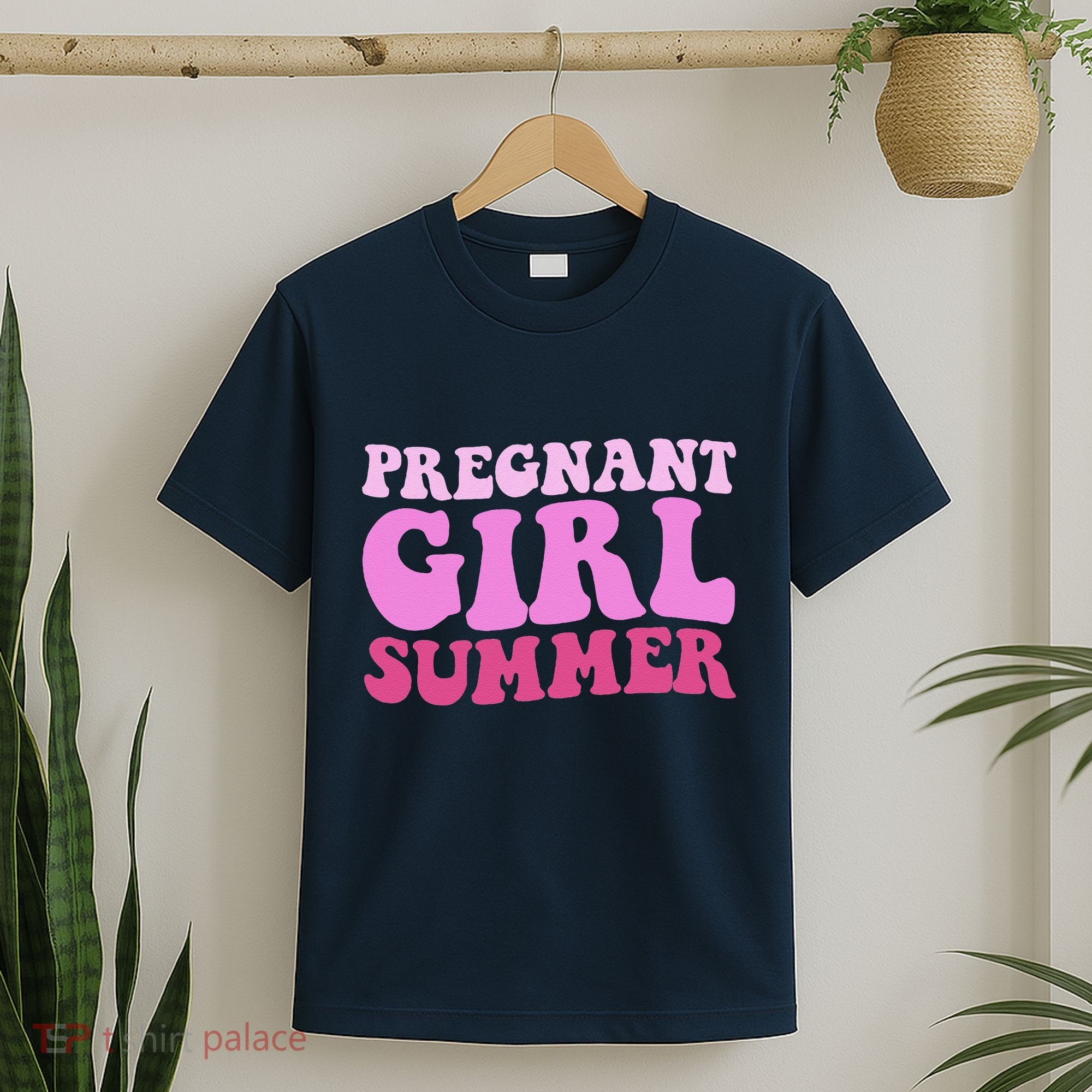 Funny Pregnancy Reveal Pregnant Girl Summer Baby Shower T-Shirt