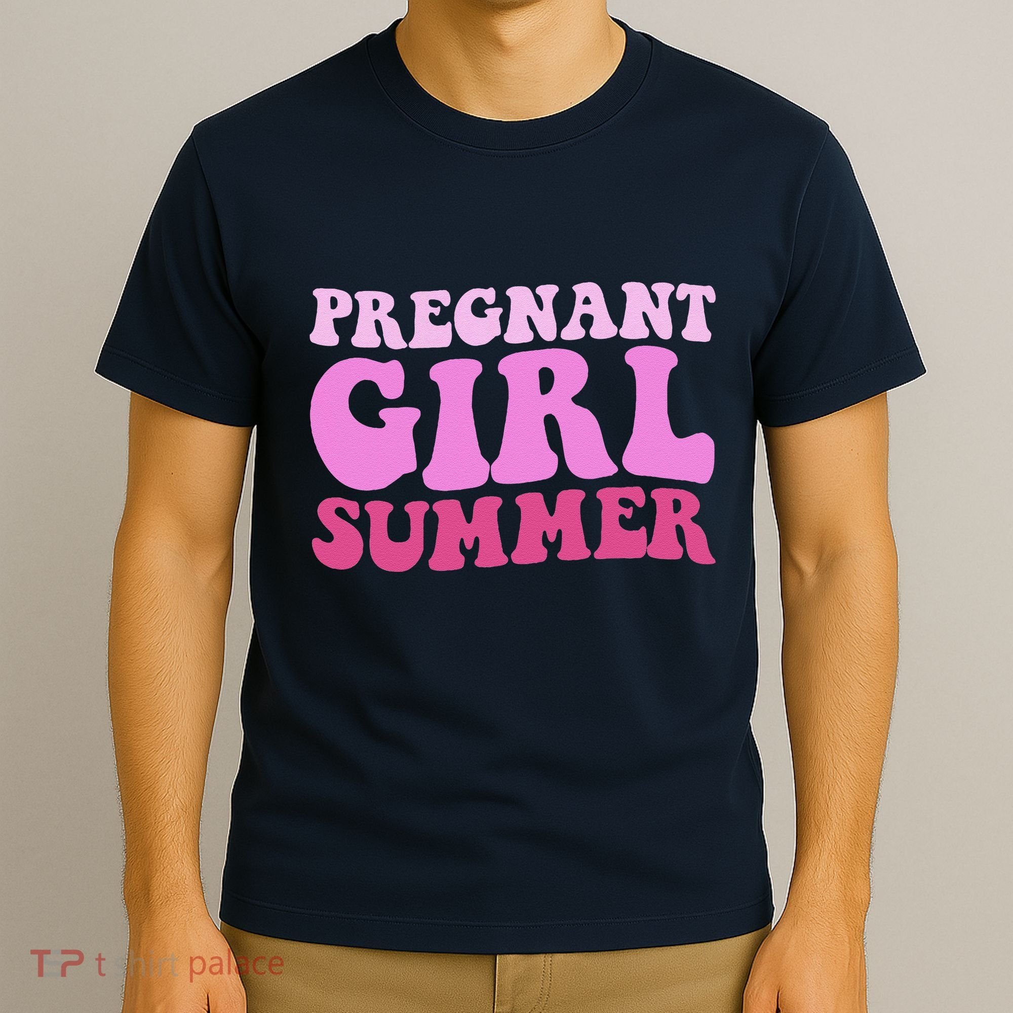 Funny Pregnancy Reveal Pregnant Girl Summer Baby Shower T-Shirt