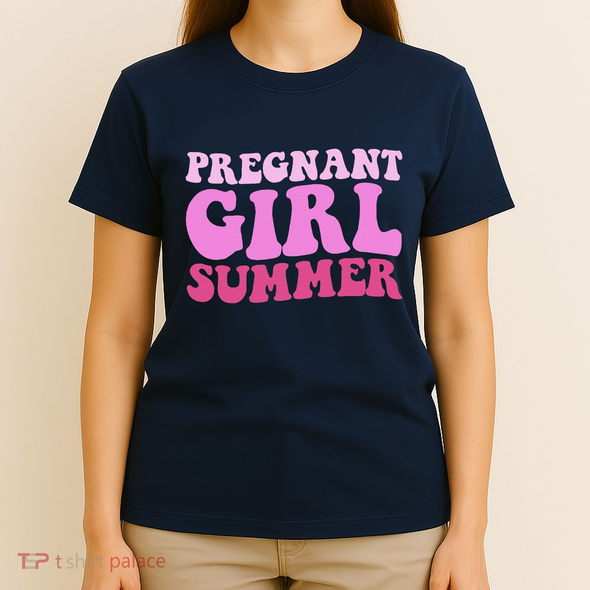 Funny Pregnancy Reveal Pregnant Girl Summer Baby Shower T-Shirt