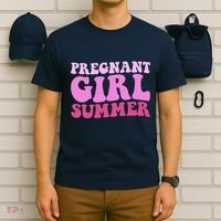 Funny Pregnancy Reveal Pregnant Girl Summer Baby Shower T-Shirt thumb 6