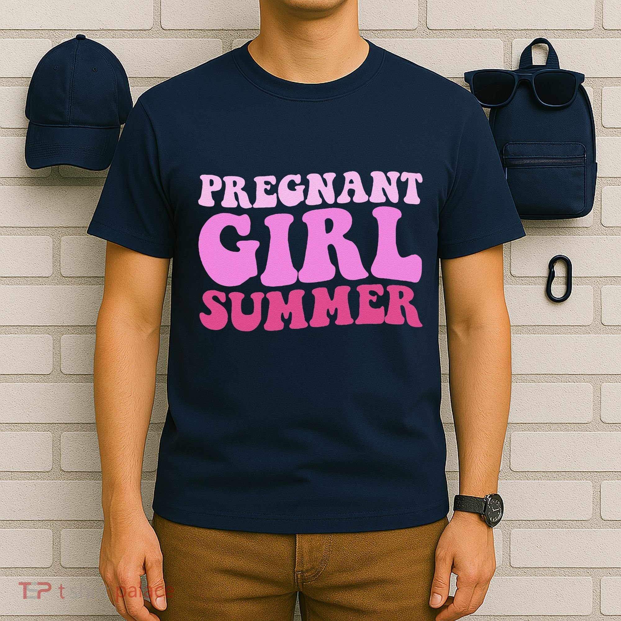 Funny Pregnancy Reveal Pregnant Girl Summer Baby Shower T-Shirt