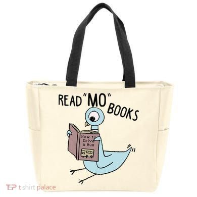 Funny Pigeon Read Mo Books Tote Bag