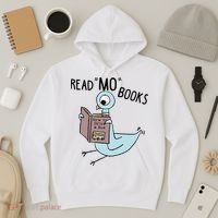 Funny Pigeon Read Mo Books Hoodie thumb 3
