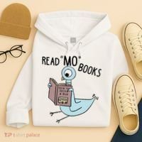 Funny Pigeon Read Mo Books Hoodie thumb 4