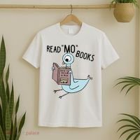 Funny Pigeon Read Mo Books T-Shirt thumb 2