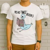 Funny Pigeon Read Mo Books T-Shirt thumb 6