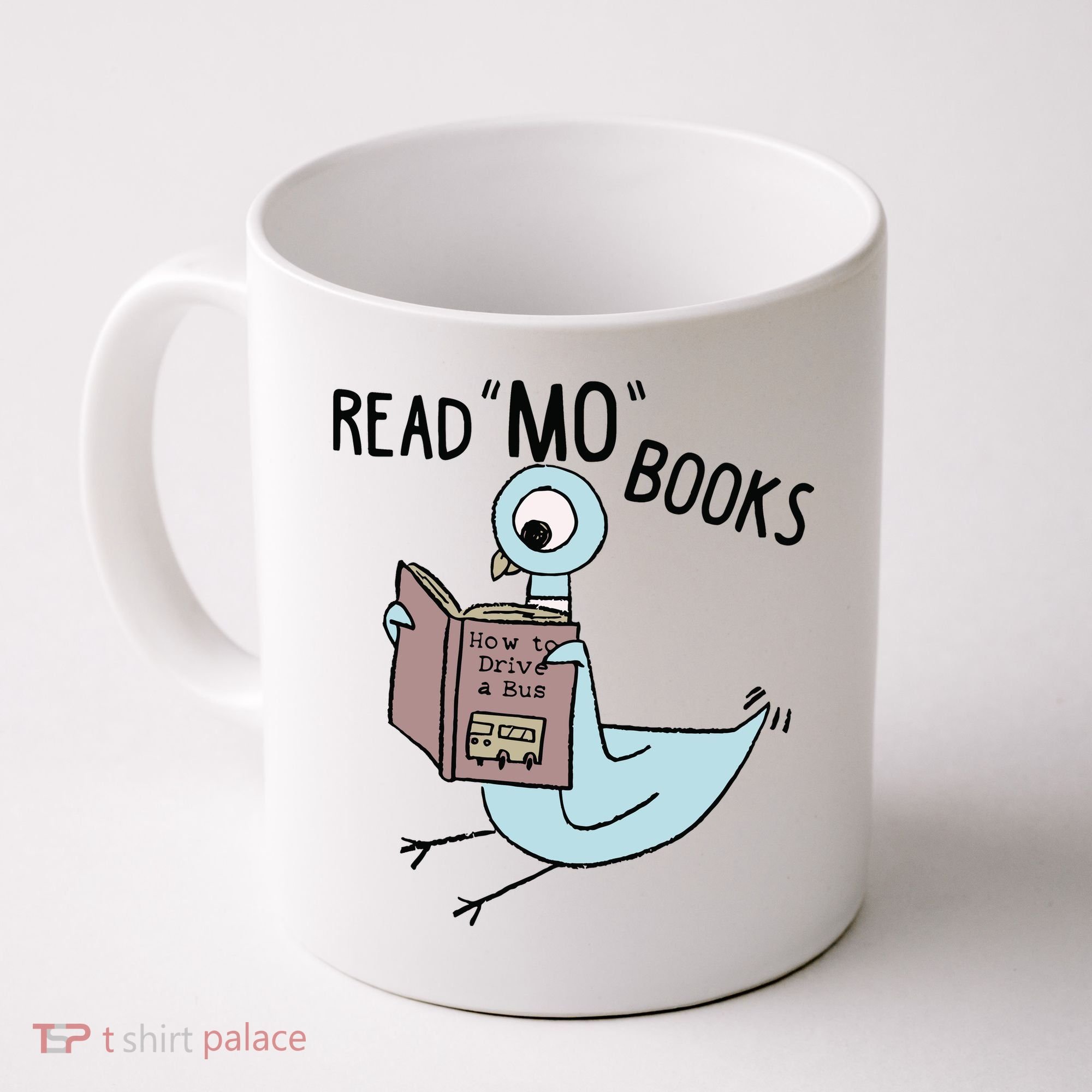 Funny Pigeon Read Mo Books Coffee Mug
