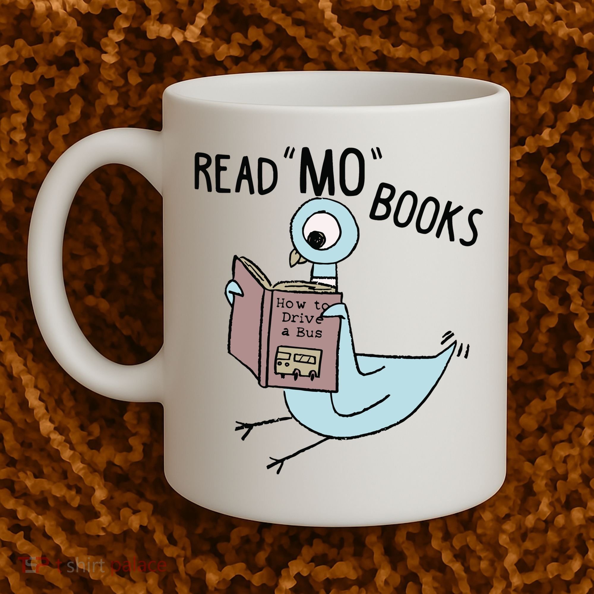Funny Pigeon Read Mo Books Coffee Mug