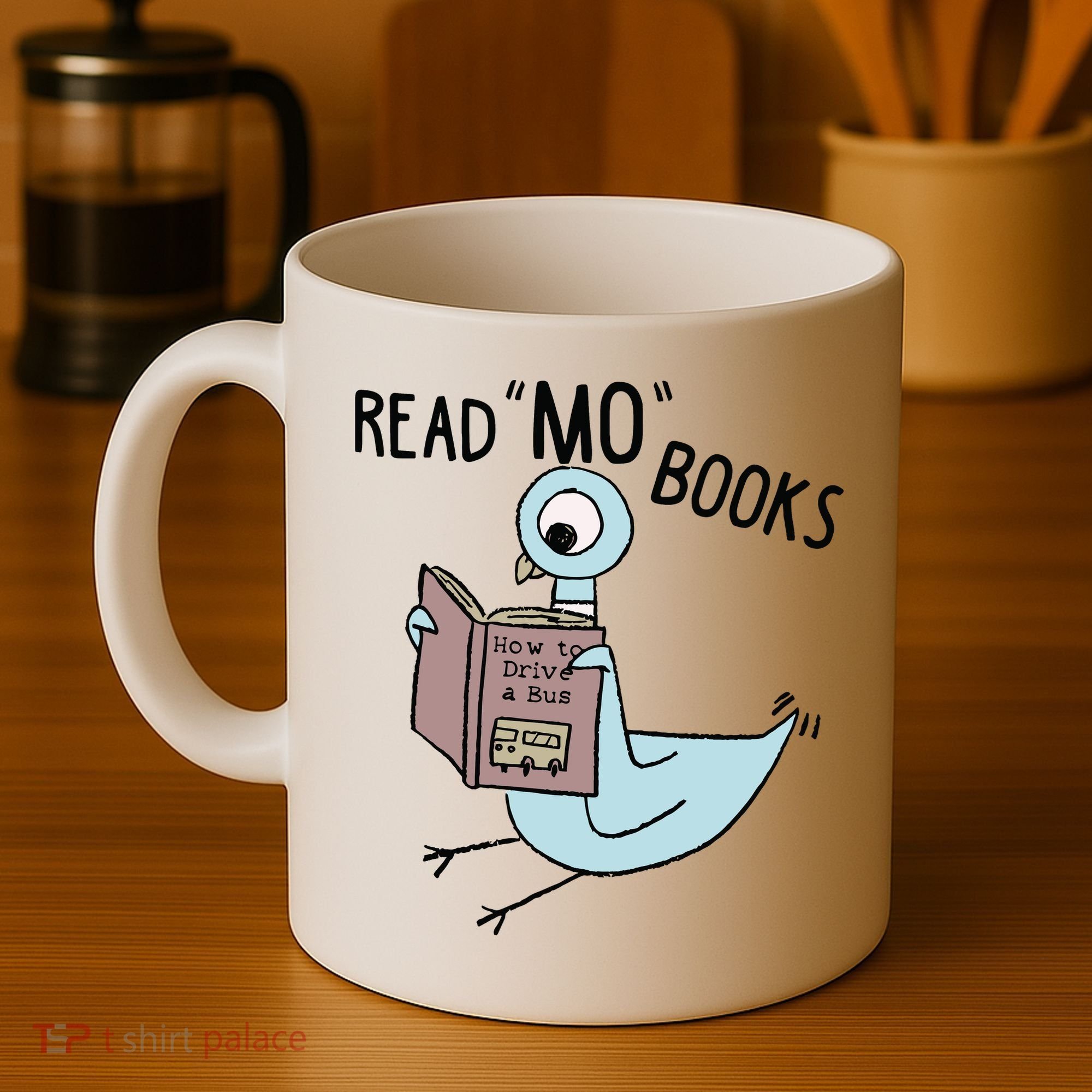 Funny Pigeon Read Mo Books Coffee Mug