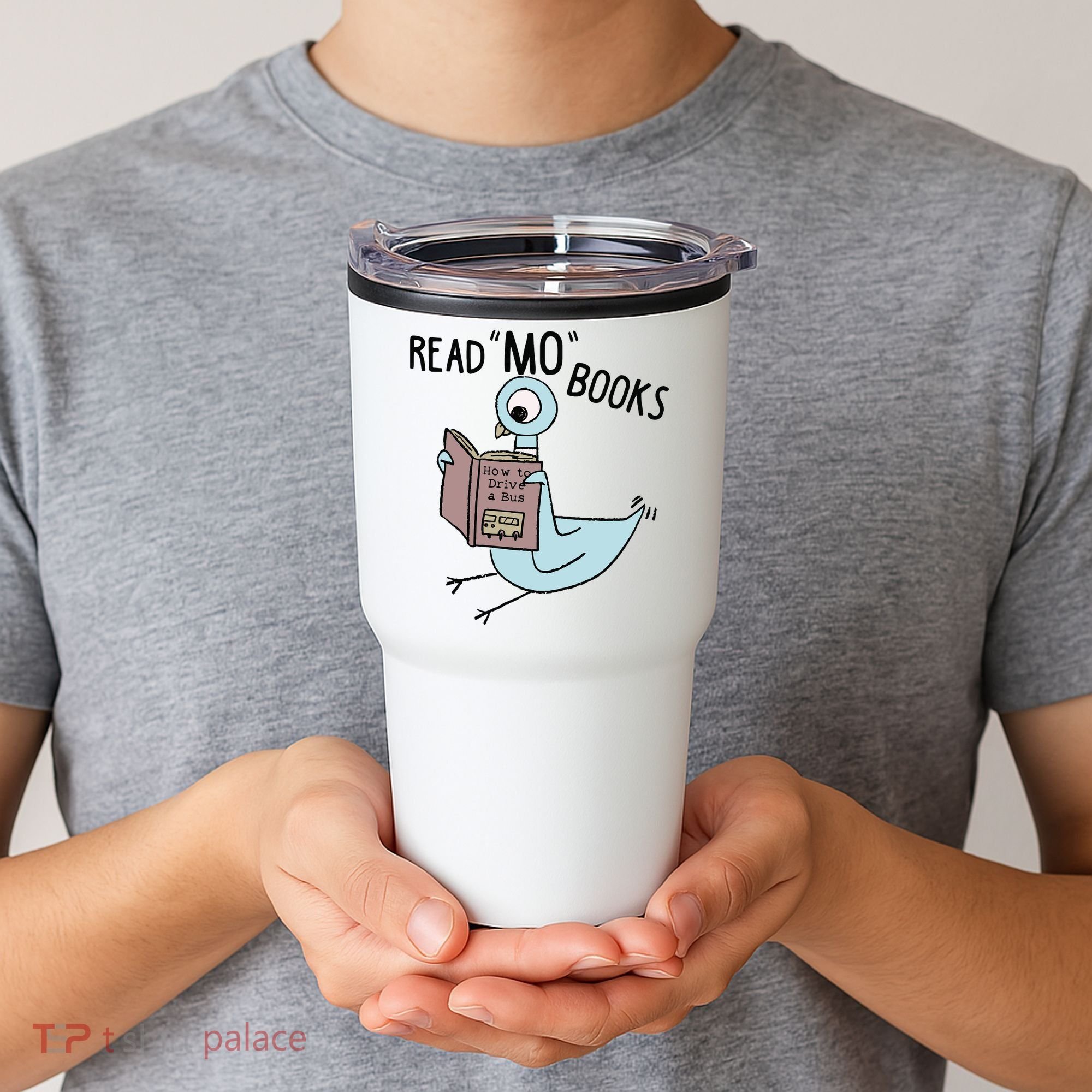 Funny Pigeon Read Mo Books Tumbler