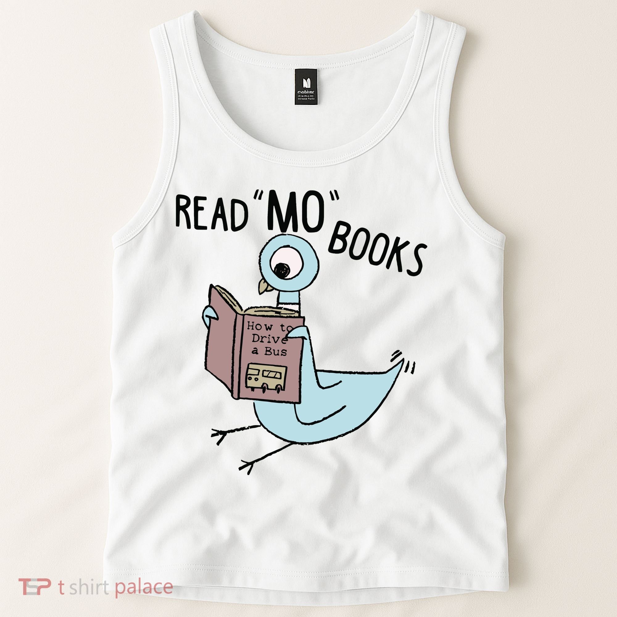Funny Pigeon Read Mo Books Tank Top