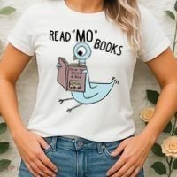 Funny Pigeon Read Mo Books Women's T-Shirt thumb 2