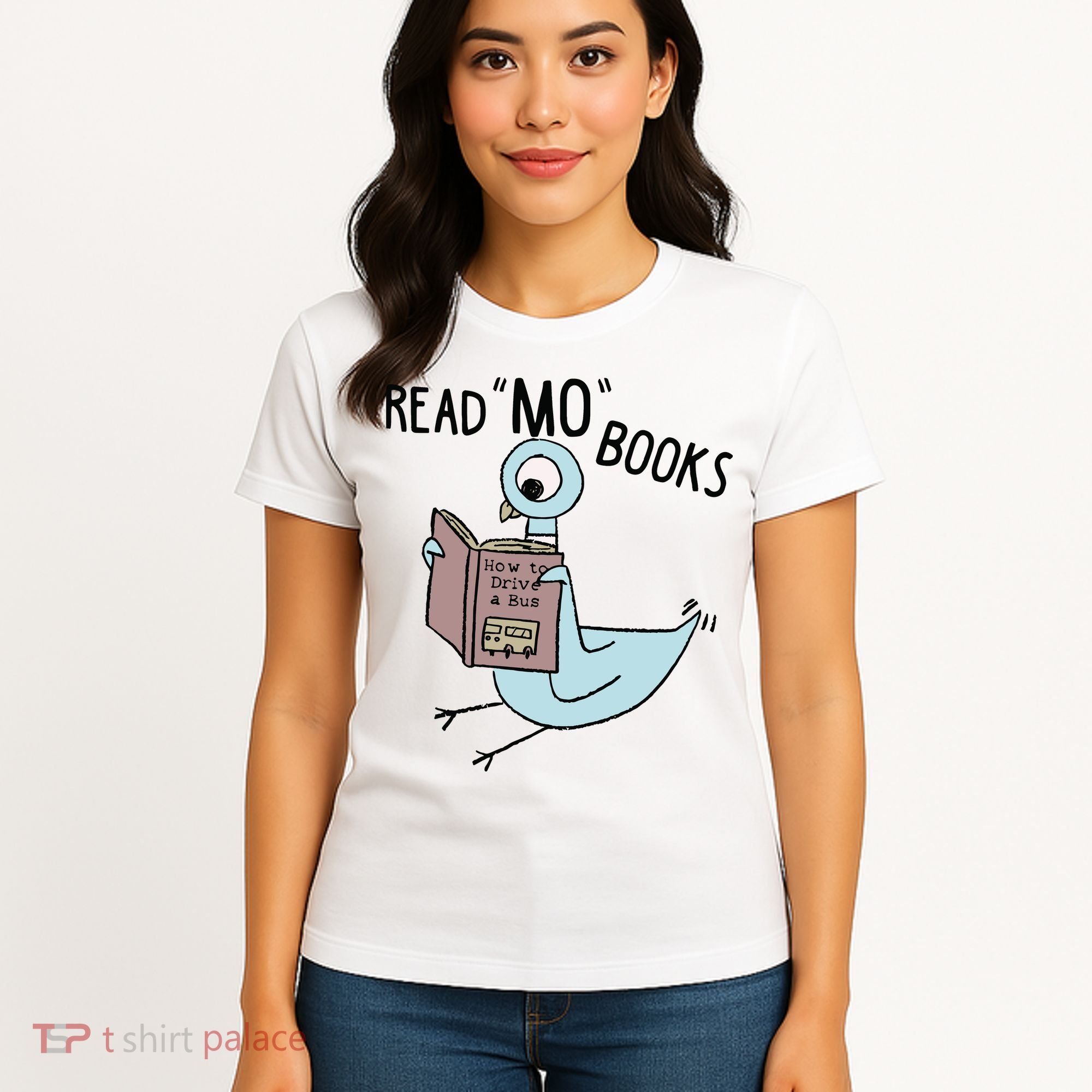 Funny Pigeon Read Mo Books Women's T-Shirt