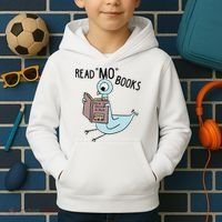 Funny Pigeon Read Mo Books Kids Hoodie thumb 2