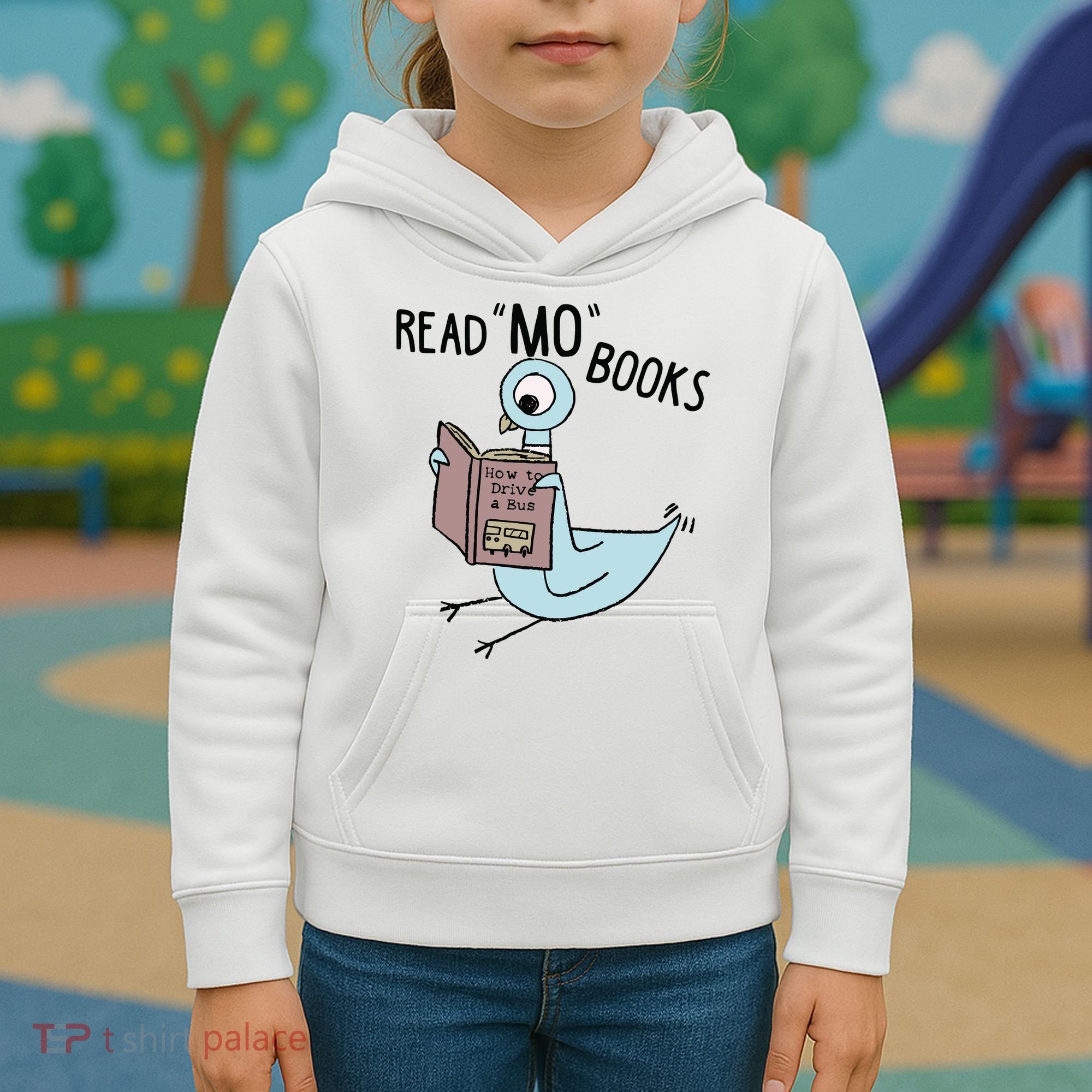 Funny Pigeon Read Mo Books Kids Hoodie