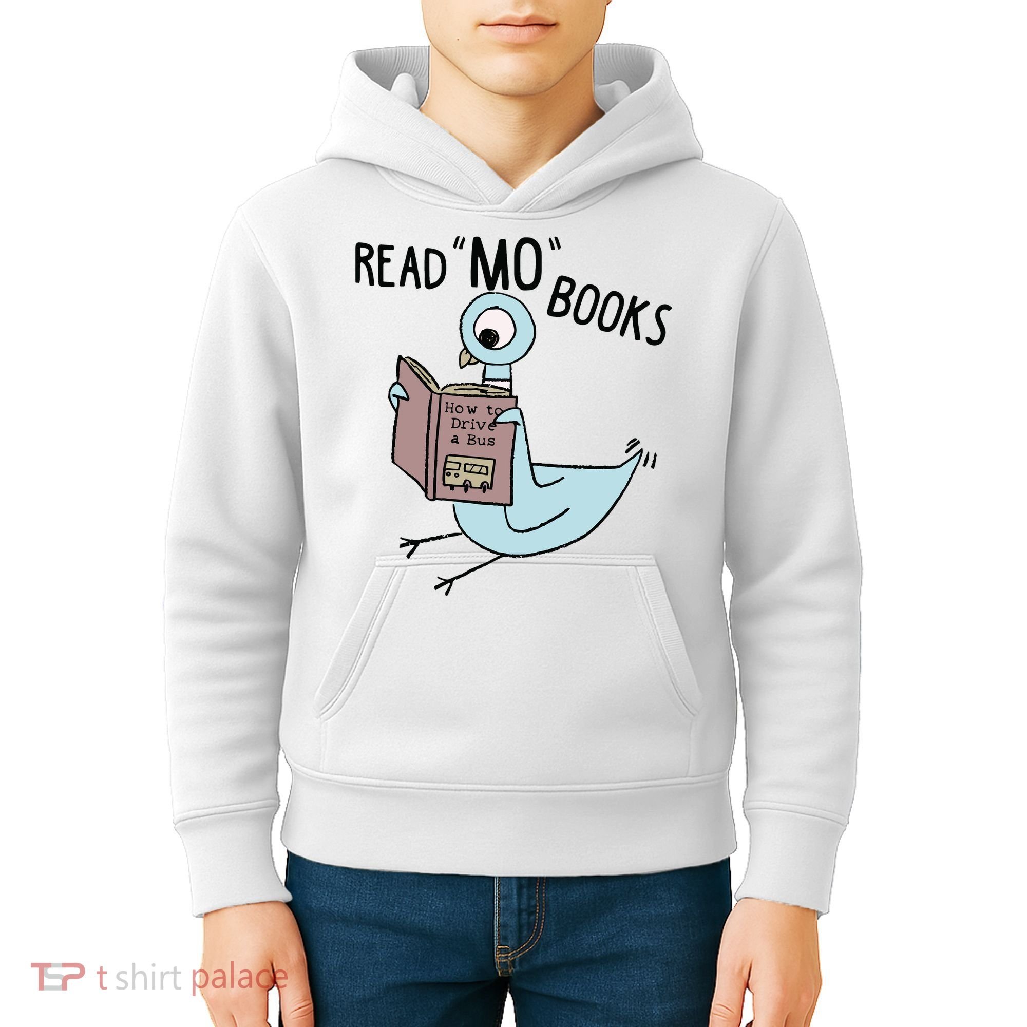 Funny Pigeon Read Mo Books Kids Hoodie