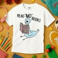 Funny Pigeon Read Mo Books Kids T-Shirt thumb 3