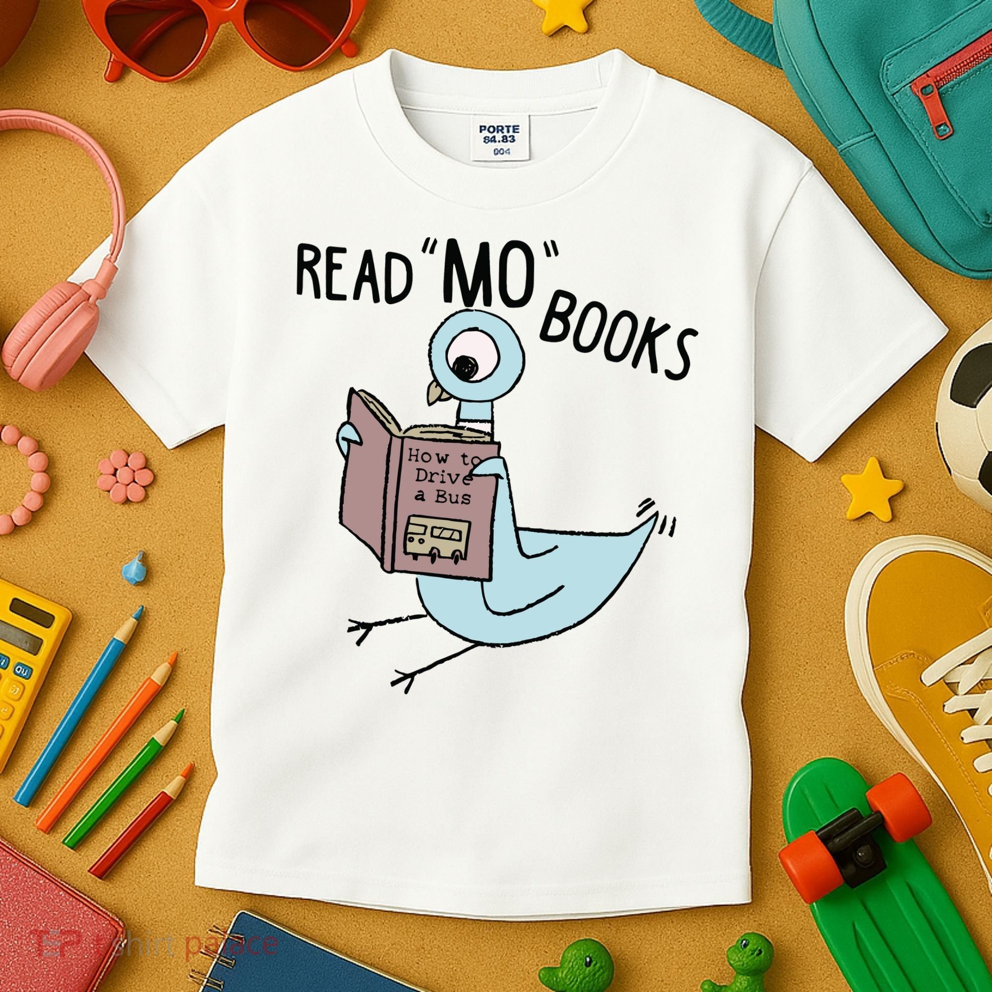 Funny Pigeon Read Mo Books Kids T-Shirt
