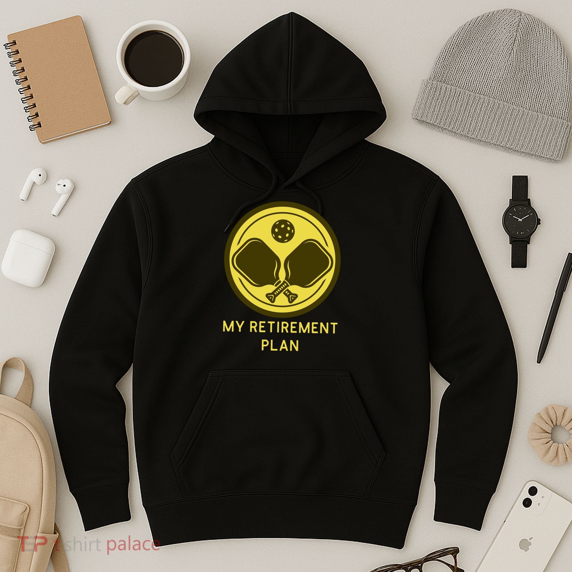 Funny Pickleball Retired Retirement Plan Hoodie