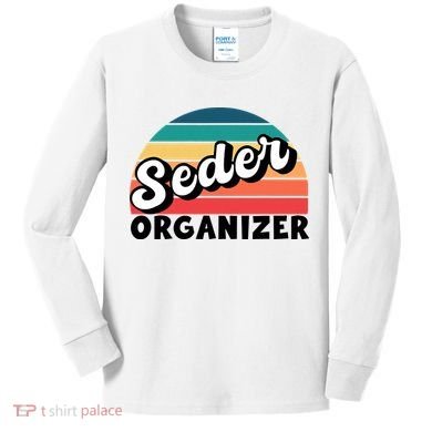 Funny Passover Seder Organizer Jewish Passover Leader Kids Long Sleeve Shirt