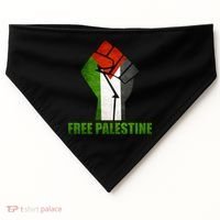 Free Palestine Supports Palestine And Arab Gift USA-Made Doggie Bandana thumb 0