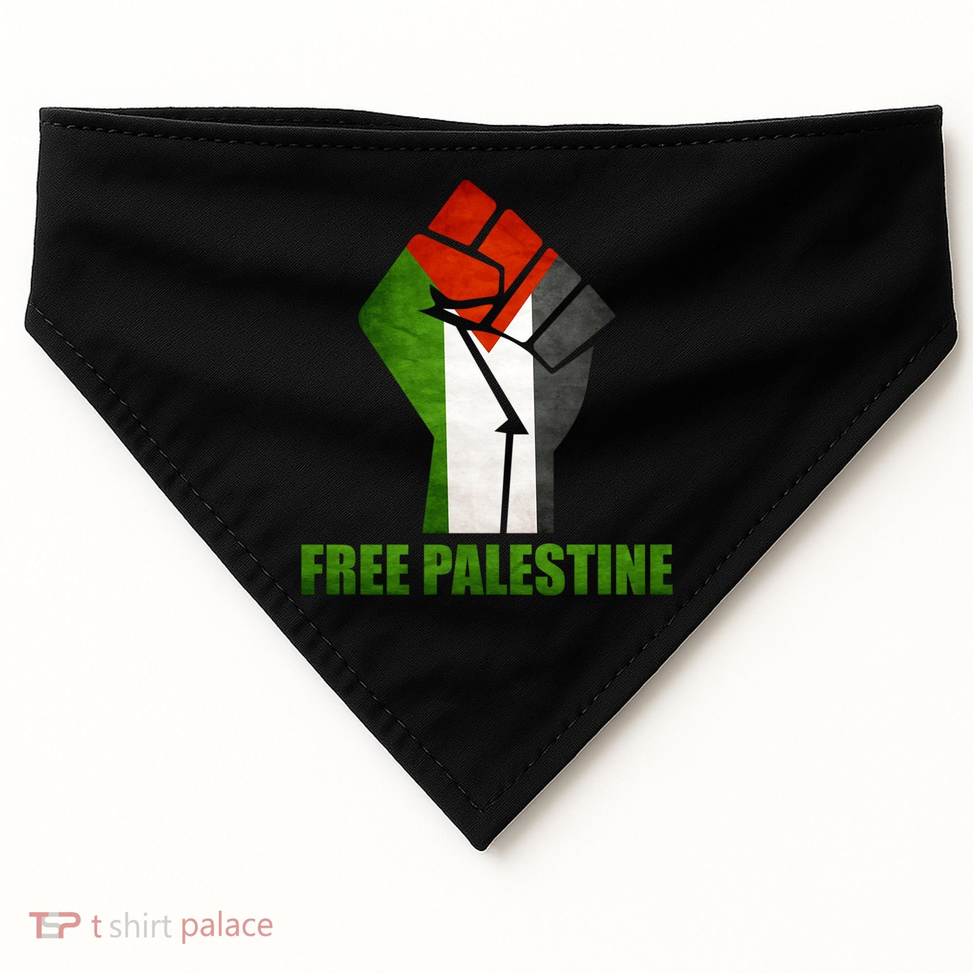 Free Palestine Supports Palestine And Arab Gift USA-Made Doggie Bandana