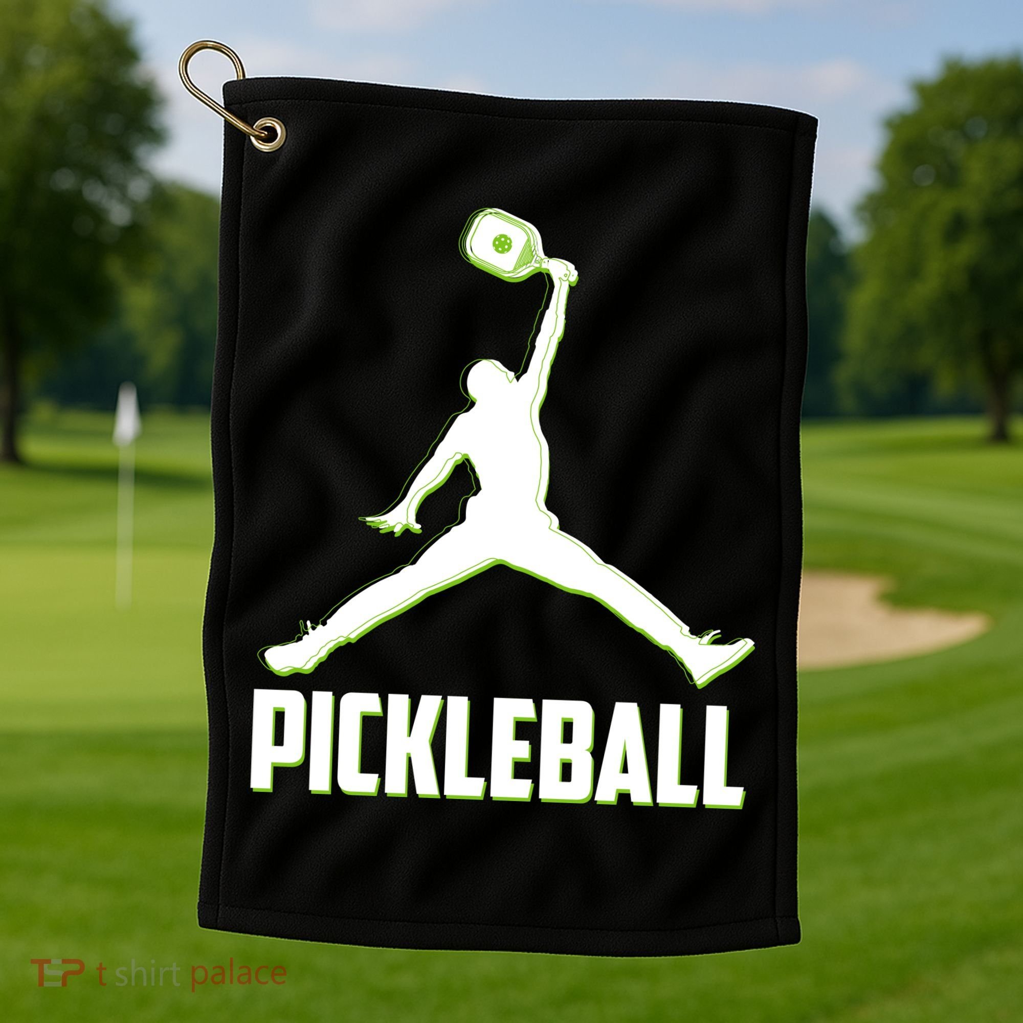 Funny Pickleball Sports Logo Golf Towel
