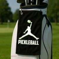 Funny Pickleball Sports Logo Golf Towel thumb 2
