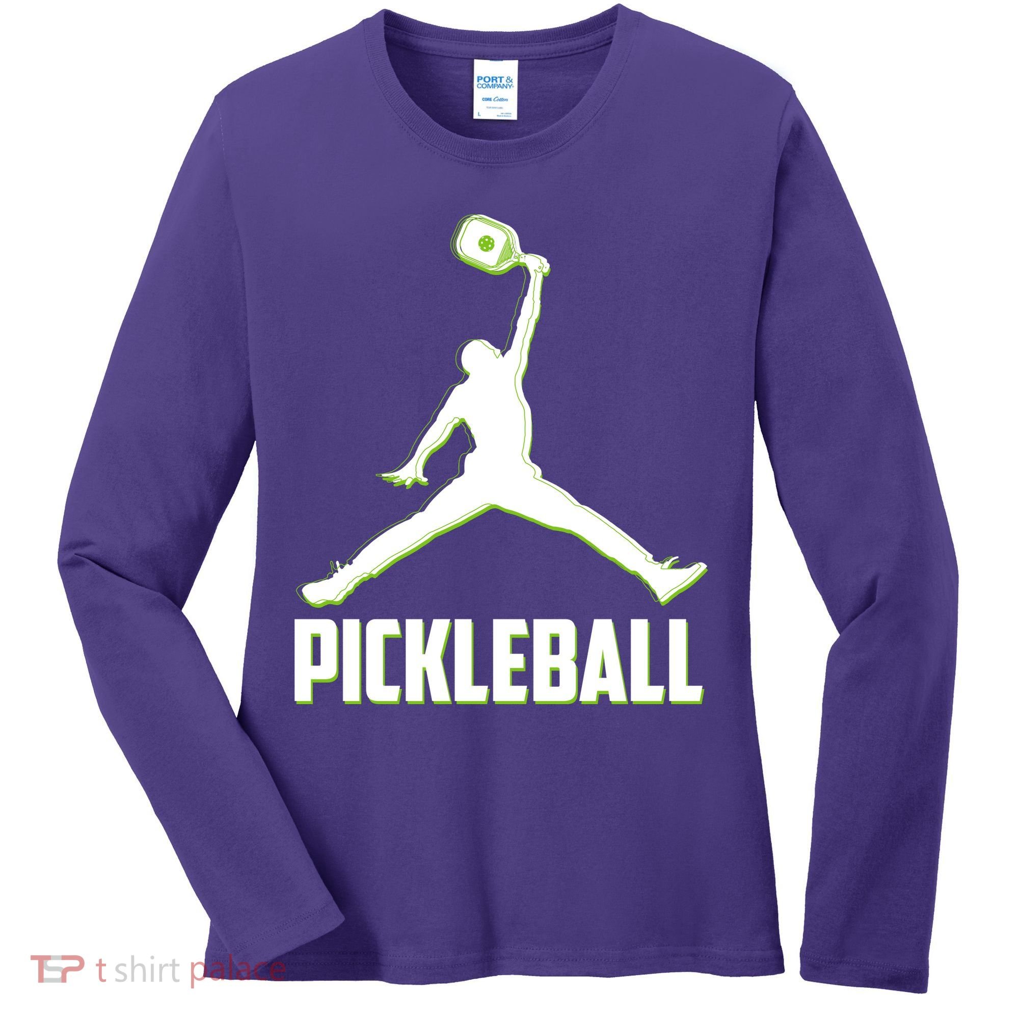 Funny Pickleball Sports Logo Women's Long Sleeve Shirt