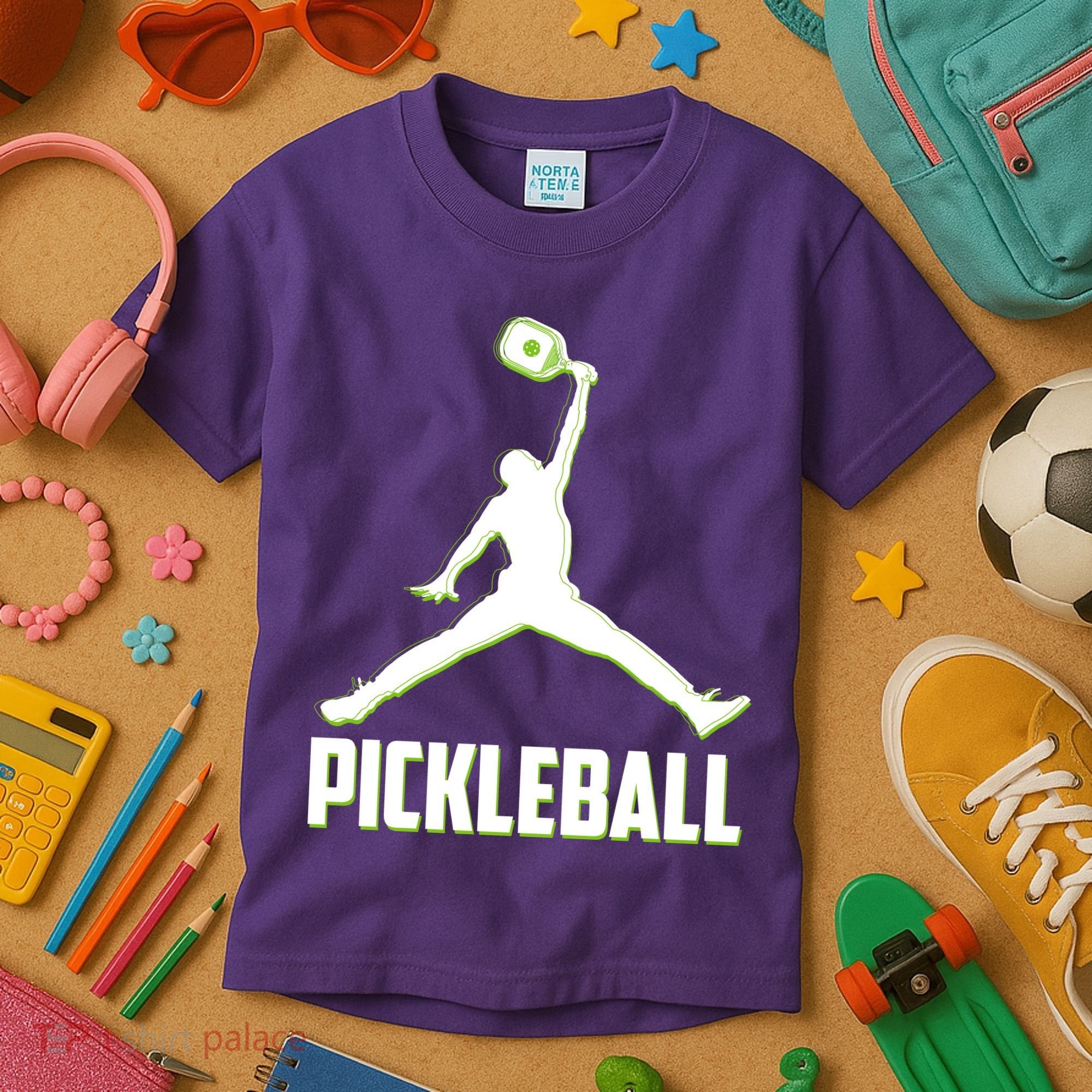 Funny Pickleball Sports Logo Kids T-Shirt